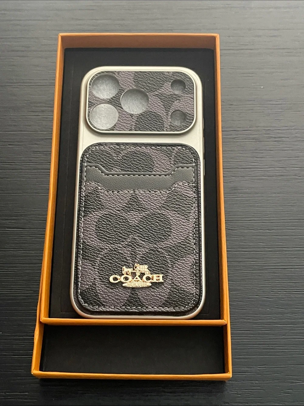Coach leather card